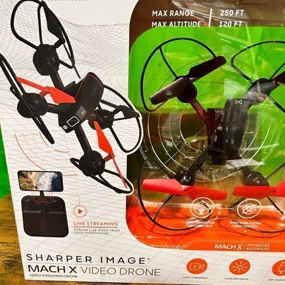 NWT Sharper Image 10" Mach X Video‎ Drone with Streaming Camera, 2.4 GHz - Picture 5 of 6